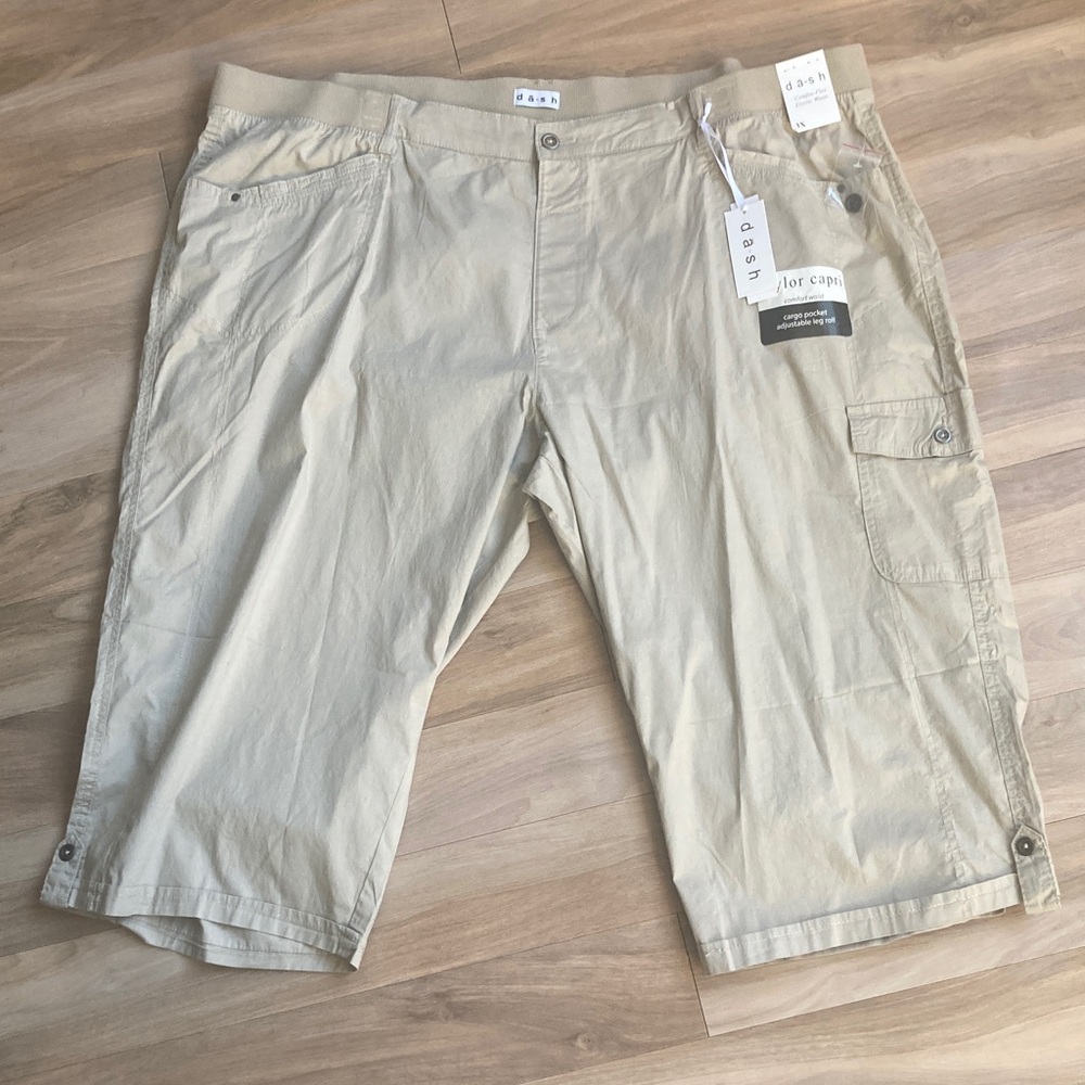 Dash tan Taylor Capri comfort waist cargo pocket comfee flex elastic waist 3X - Picture 13 of 17